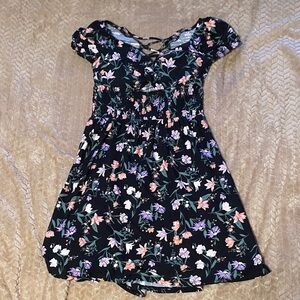 No Boundaries Black Floral Kids Dress